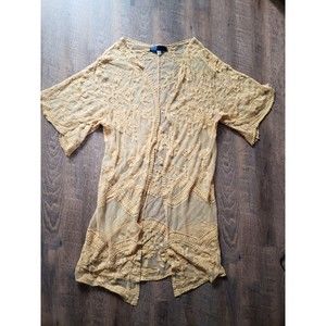 Womens M Yellow Gold Long Swim Coverup Or Shawl